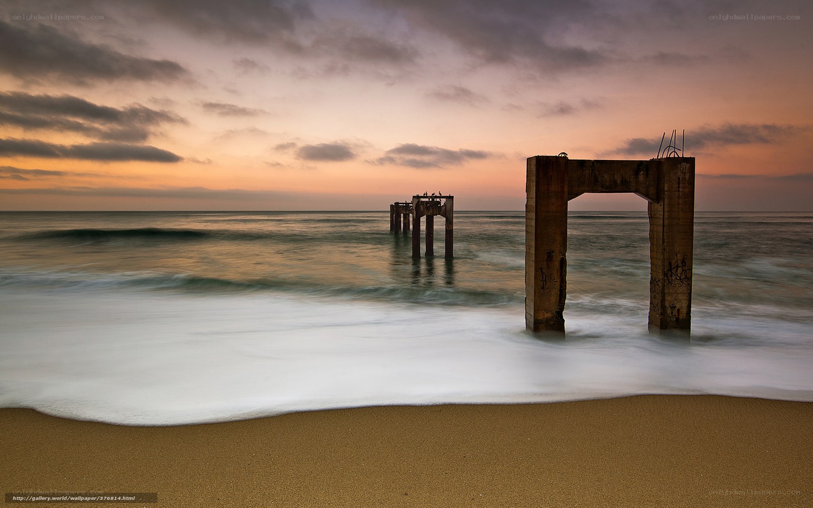 Sunset at the pier ruins