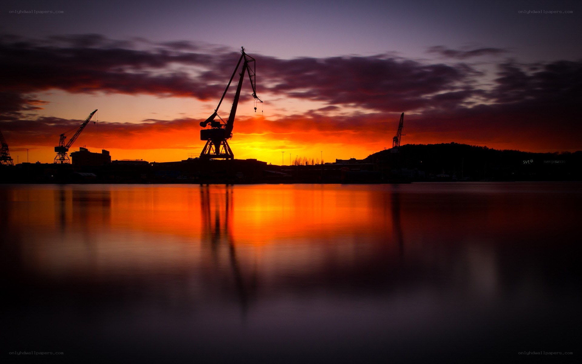 Sunset at the port