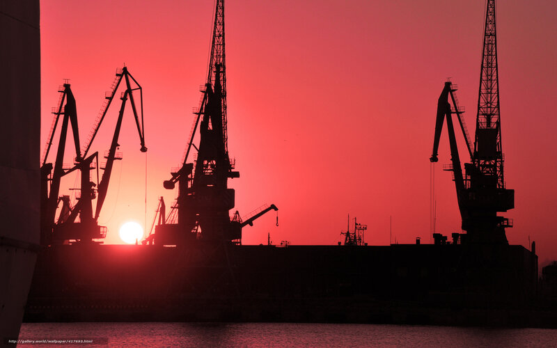 Sunset at the port
