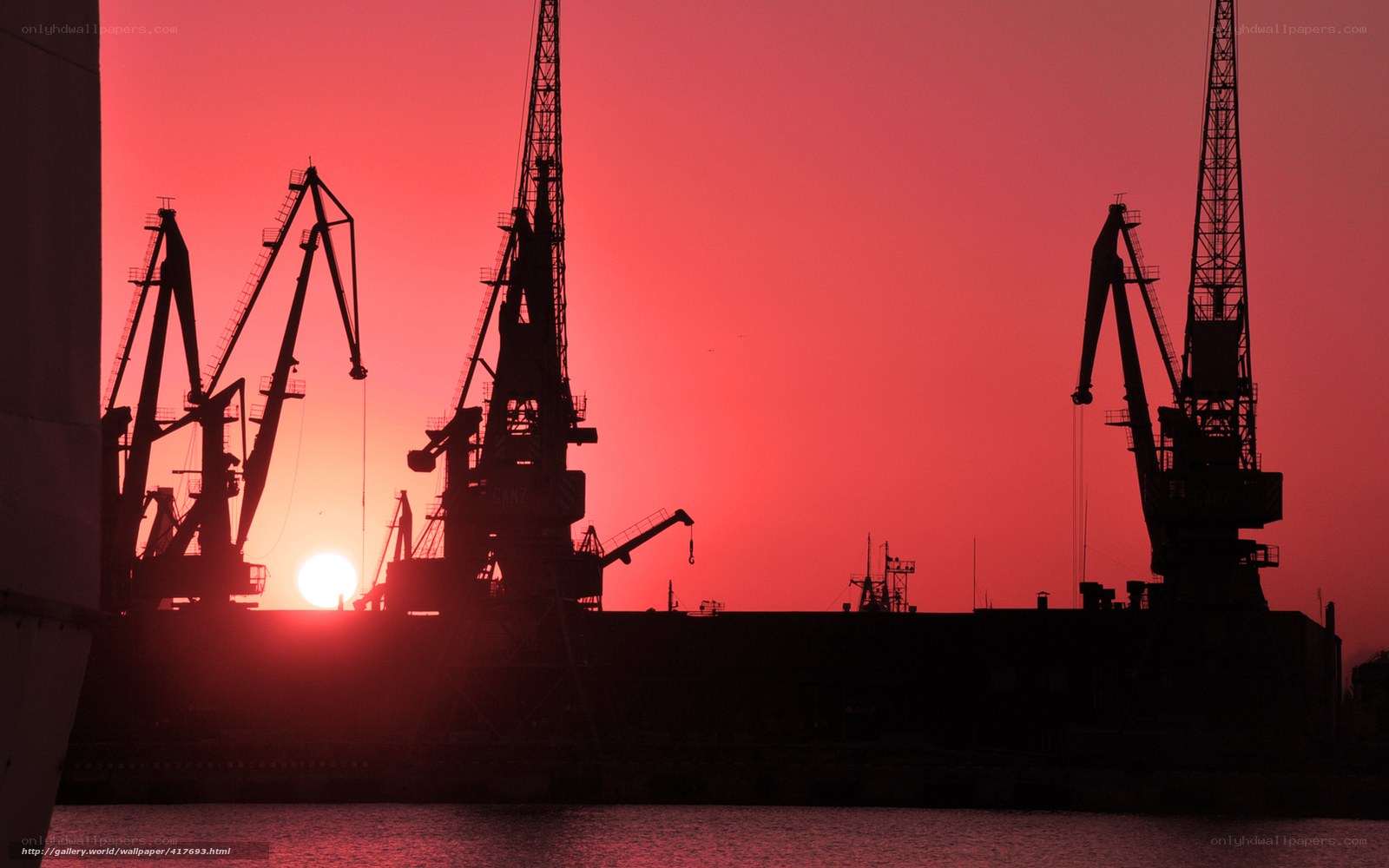 Sunset at the port