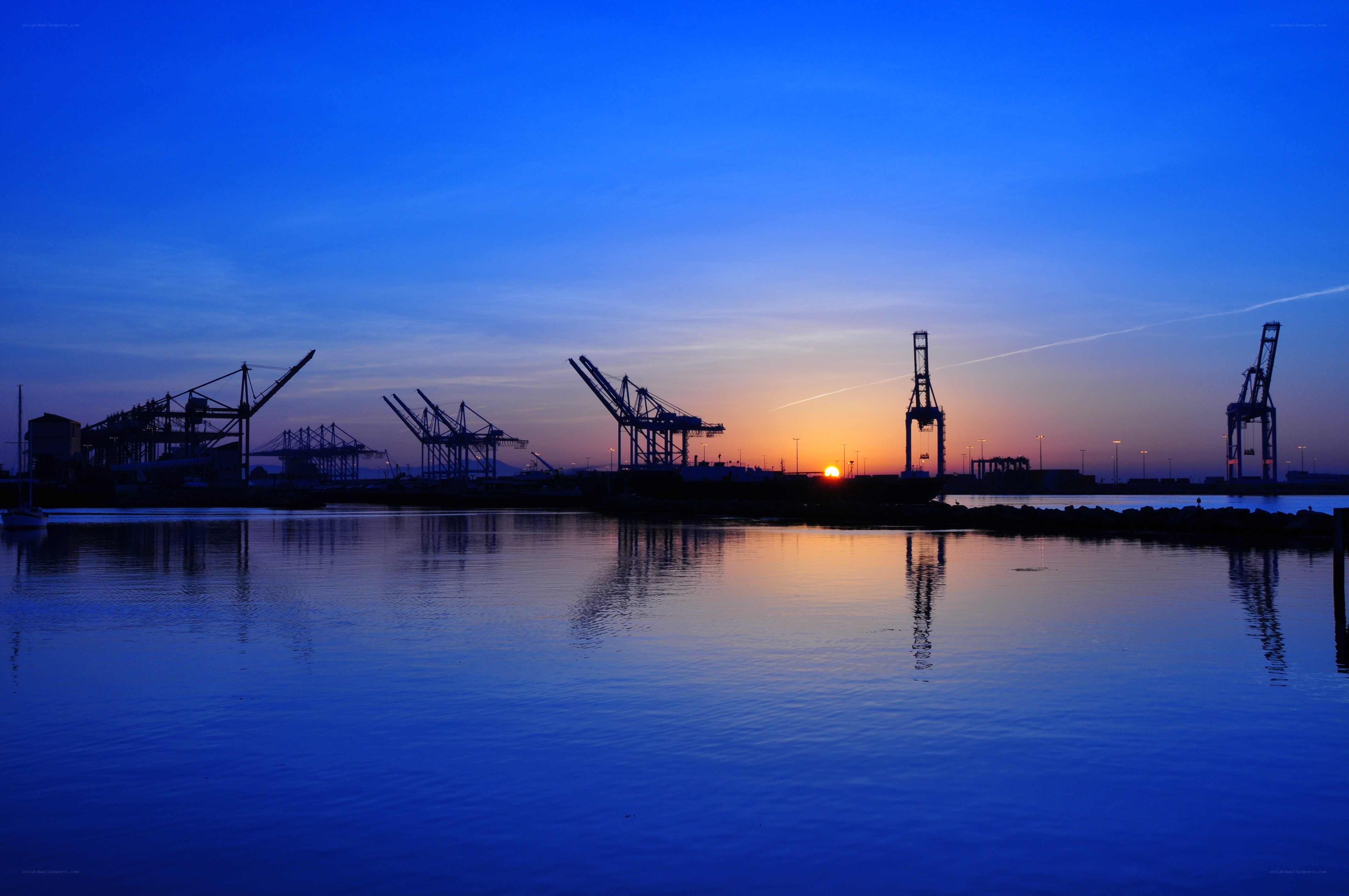 Sunset at the port