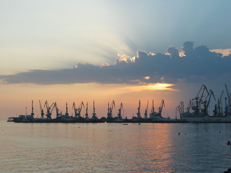 Sunset at the port