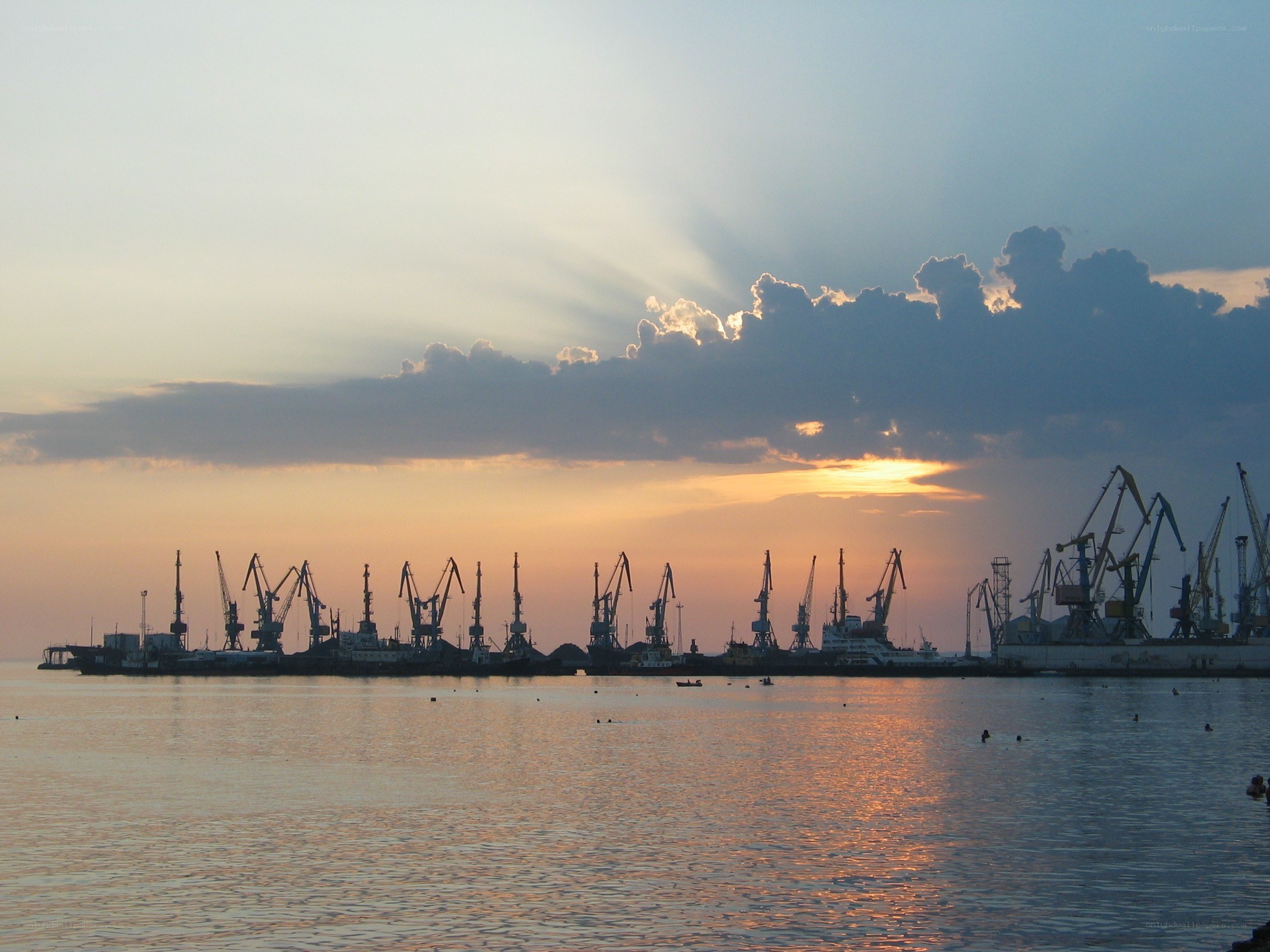 Sunset at the port