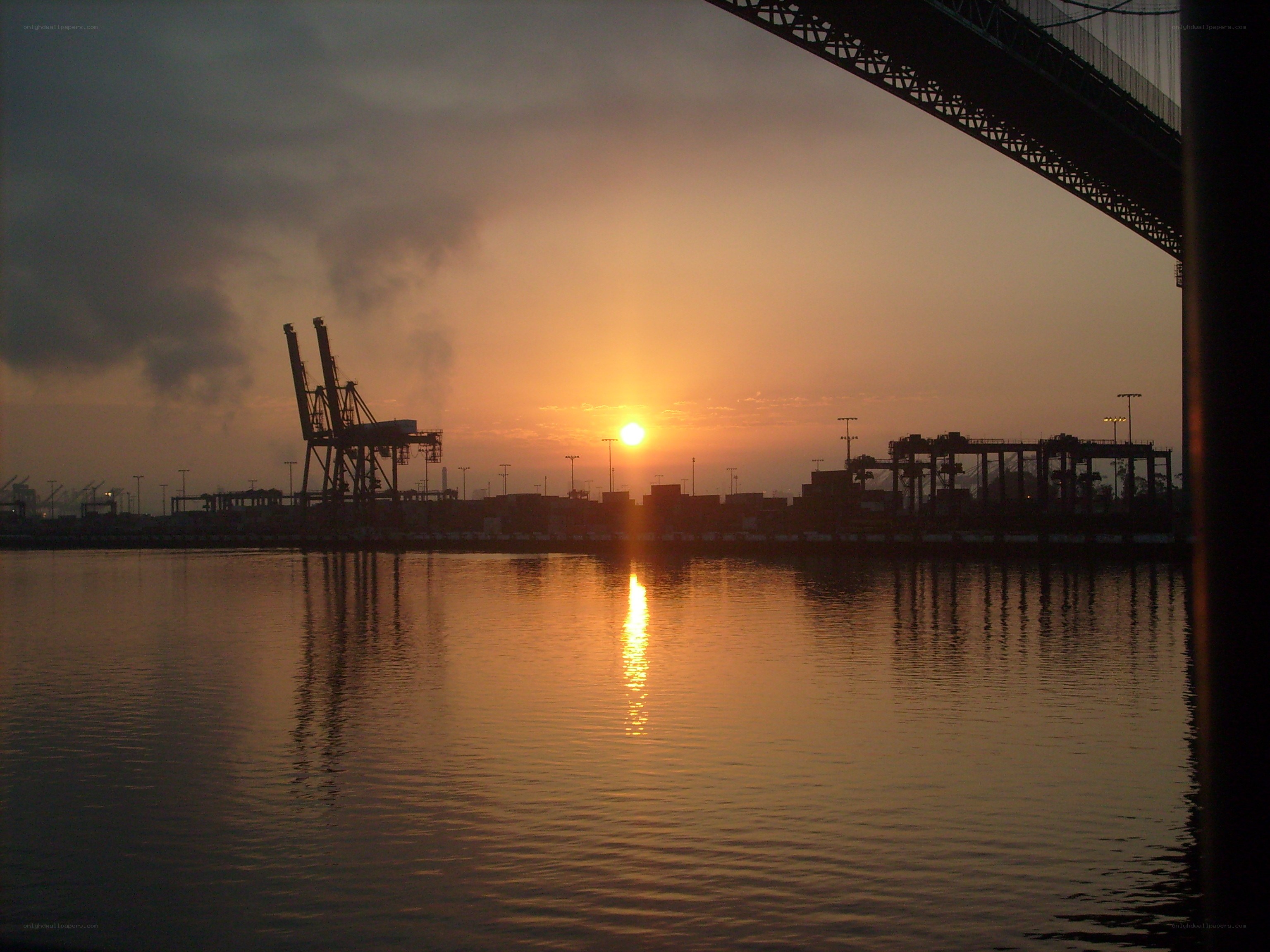 Sunset at the port