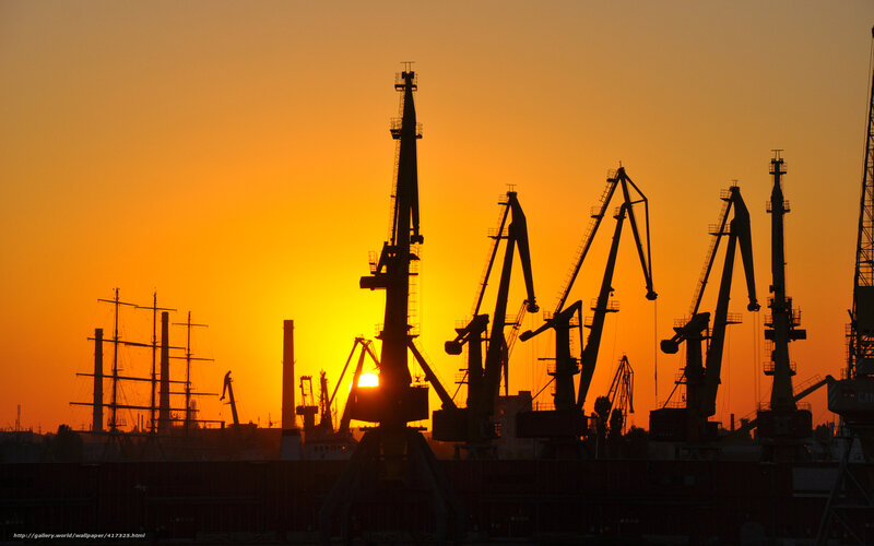 Sunset at the port