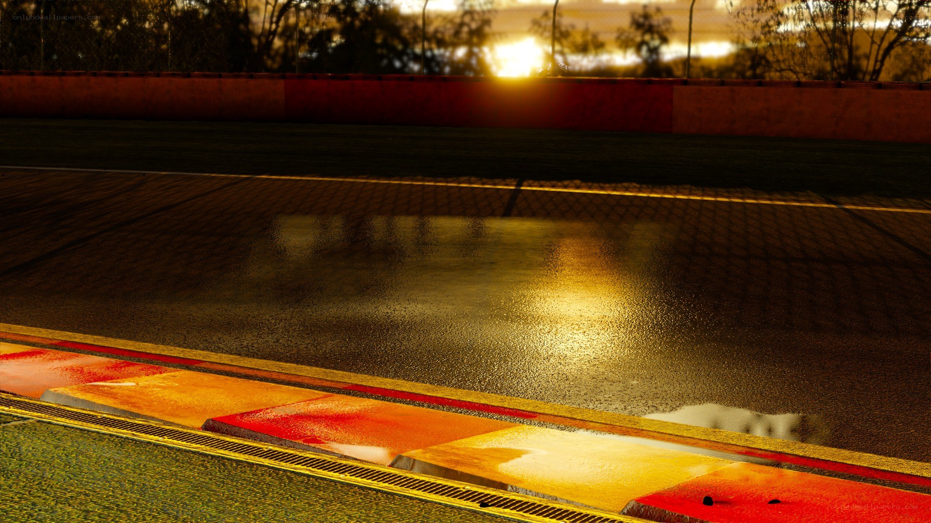 sunset at the racetrack