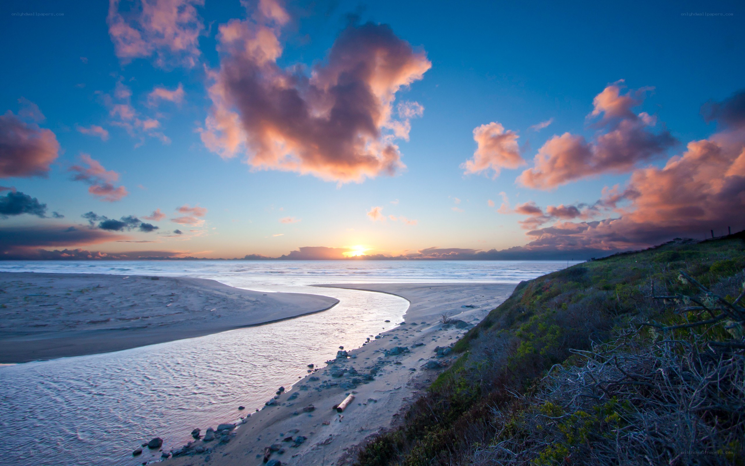 Sunset at the river mouth