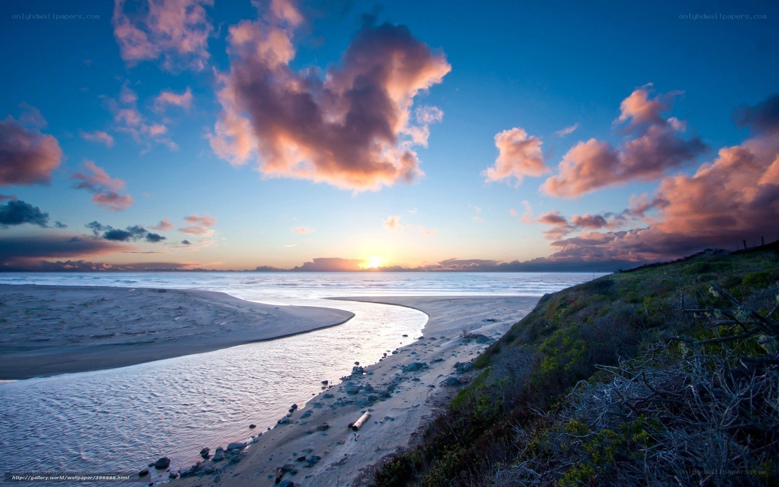 Sunset at the river mouth