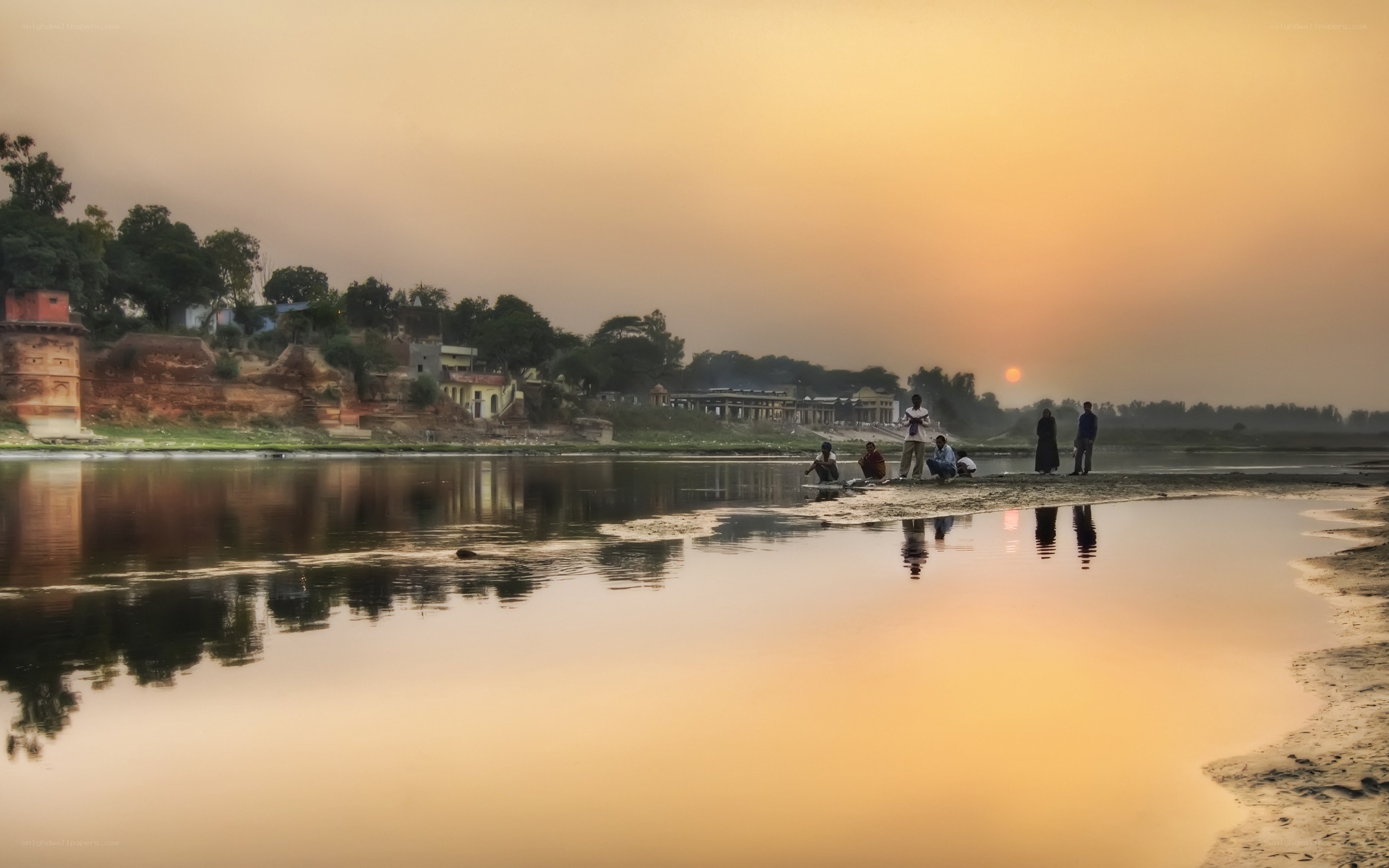 Sunset at the riverbank