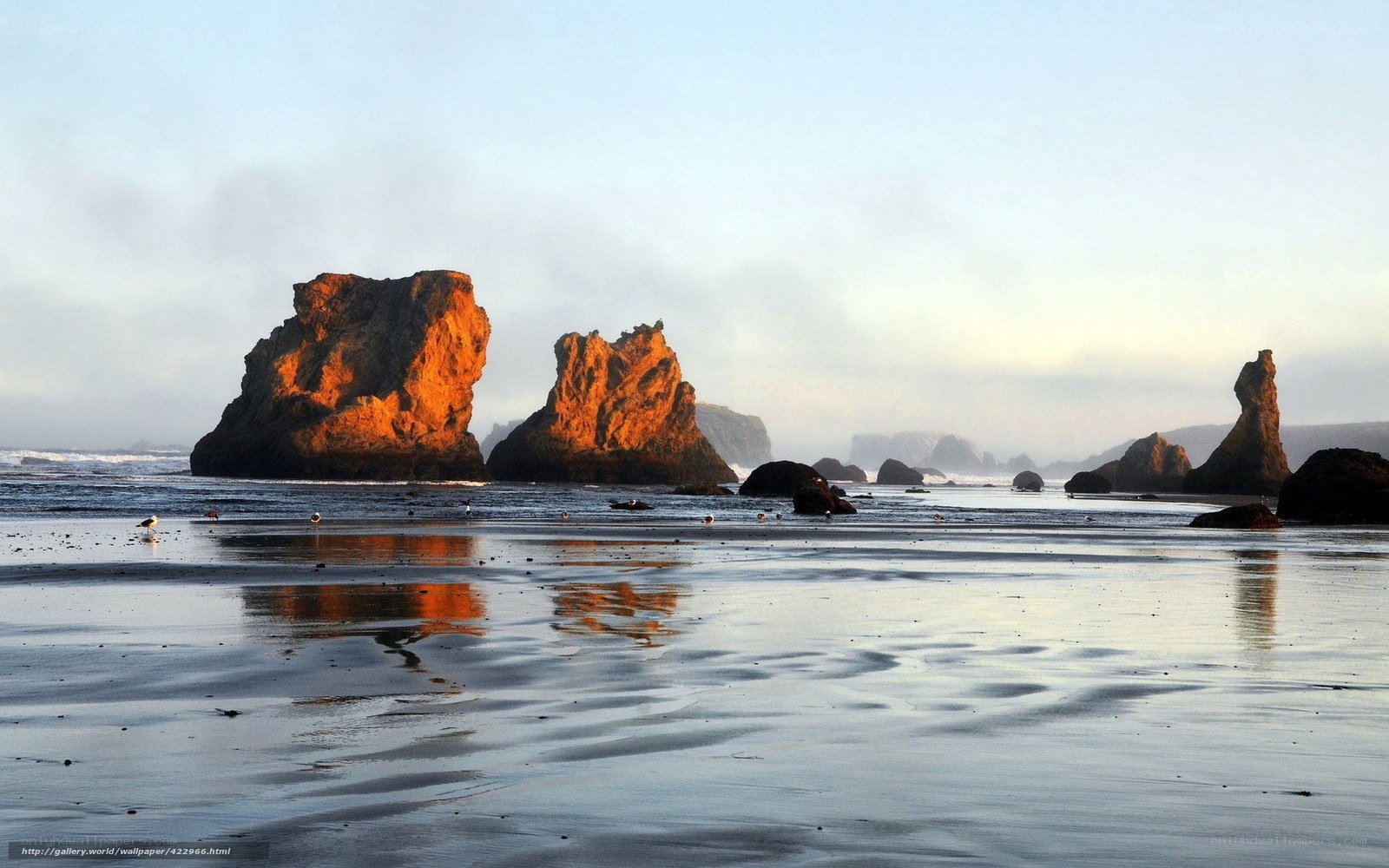 Sunset at the rocky beach