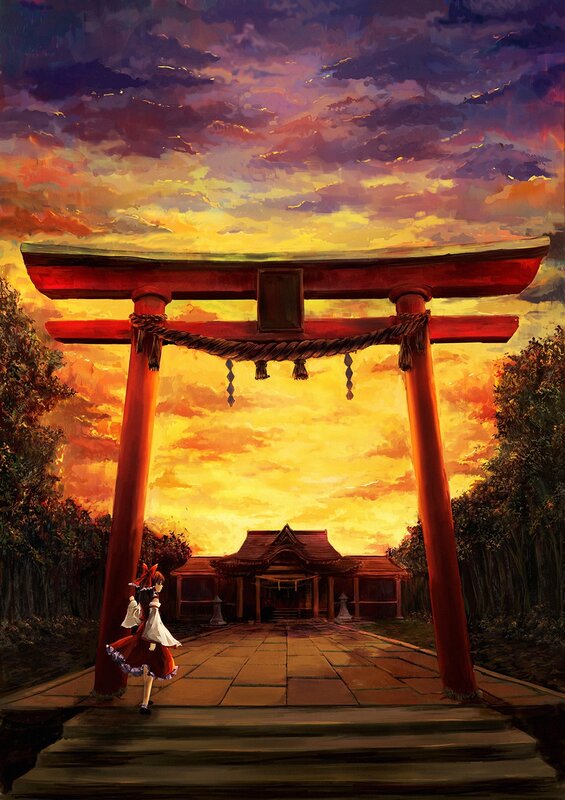 Sunset at the shrine