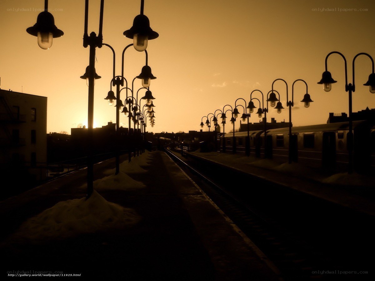 Sunset at the train station