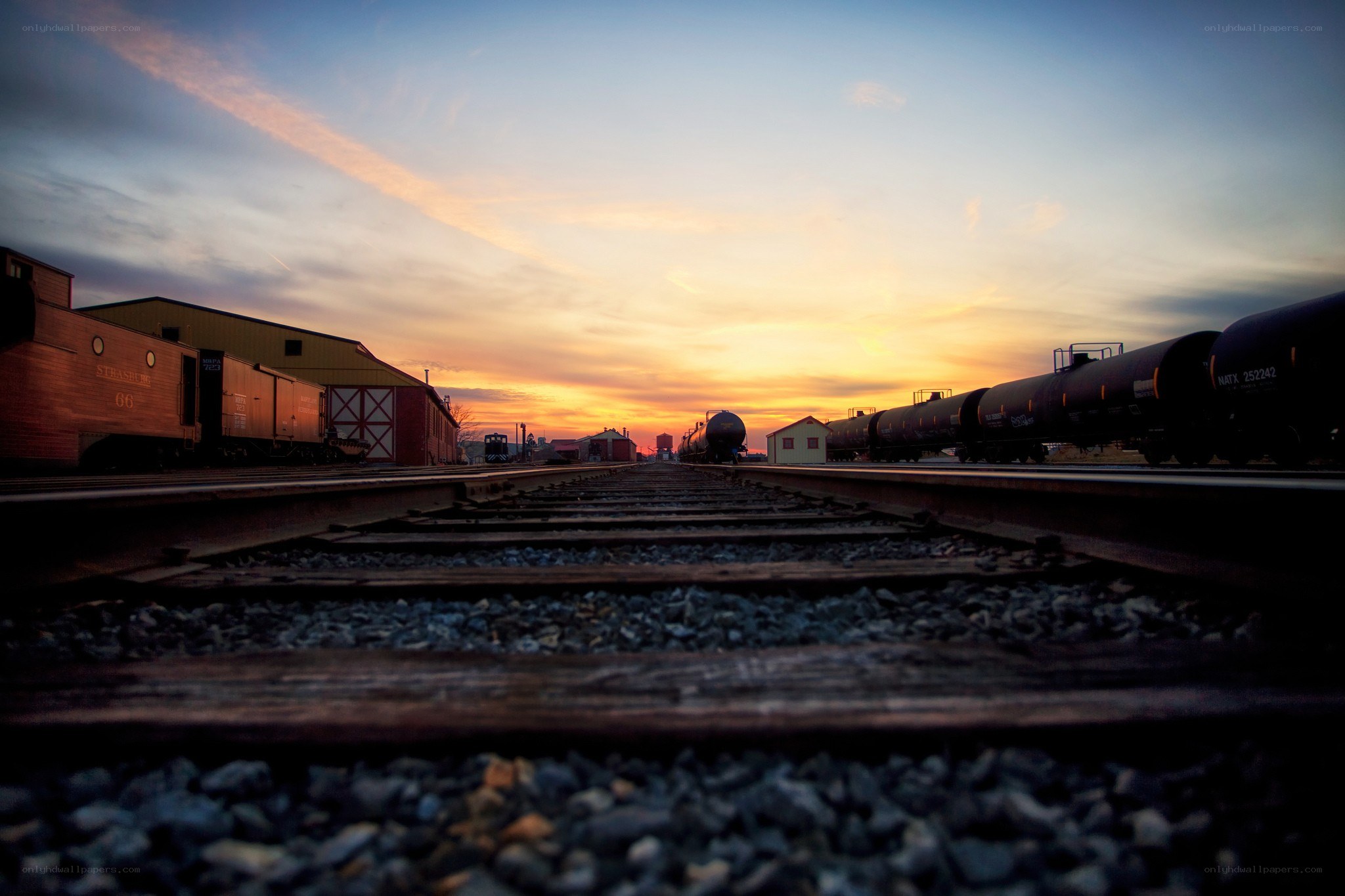Sunset at the train yard