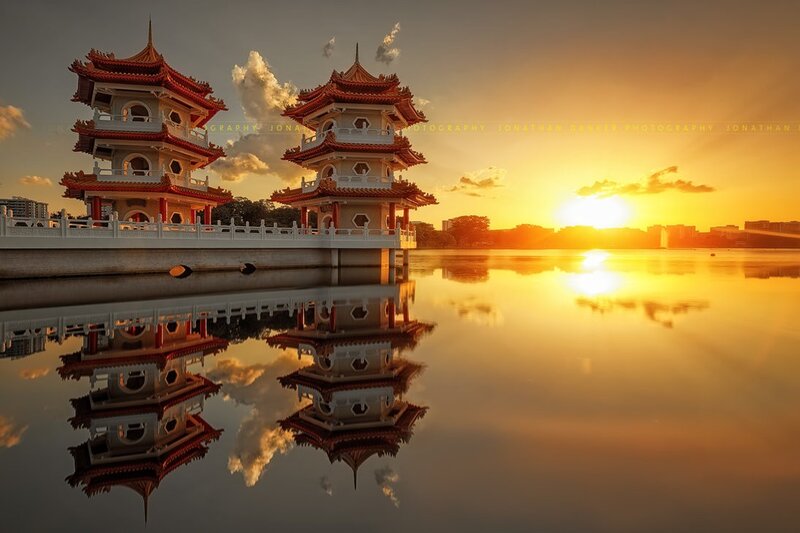Sunset at the Twin Pagodas