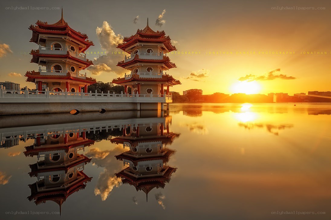 Sunset at the Twin Pagodas