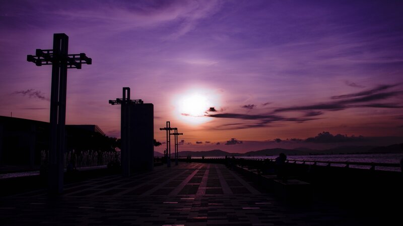 Sunset at the waterfront