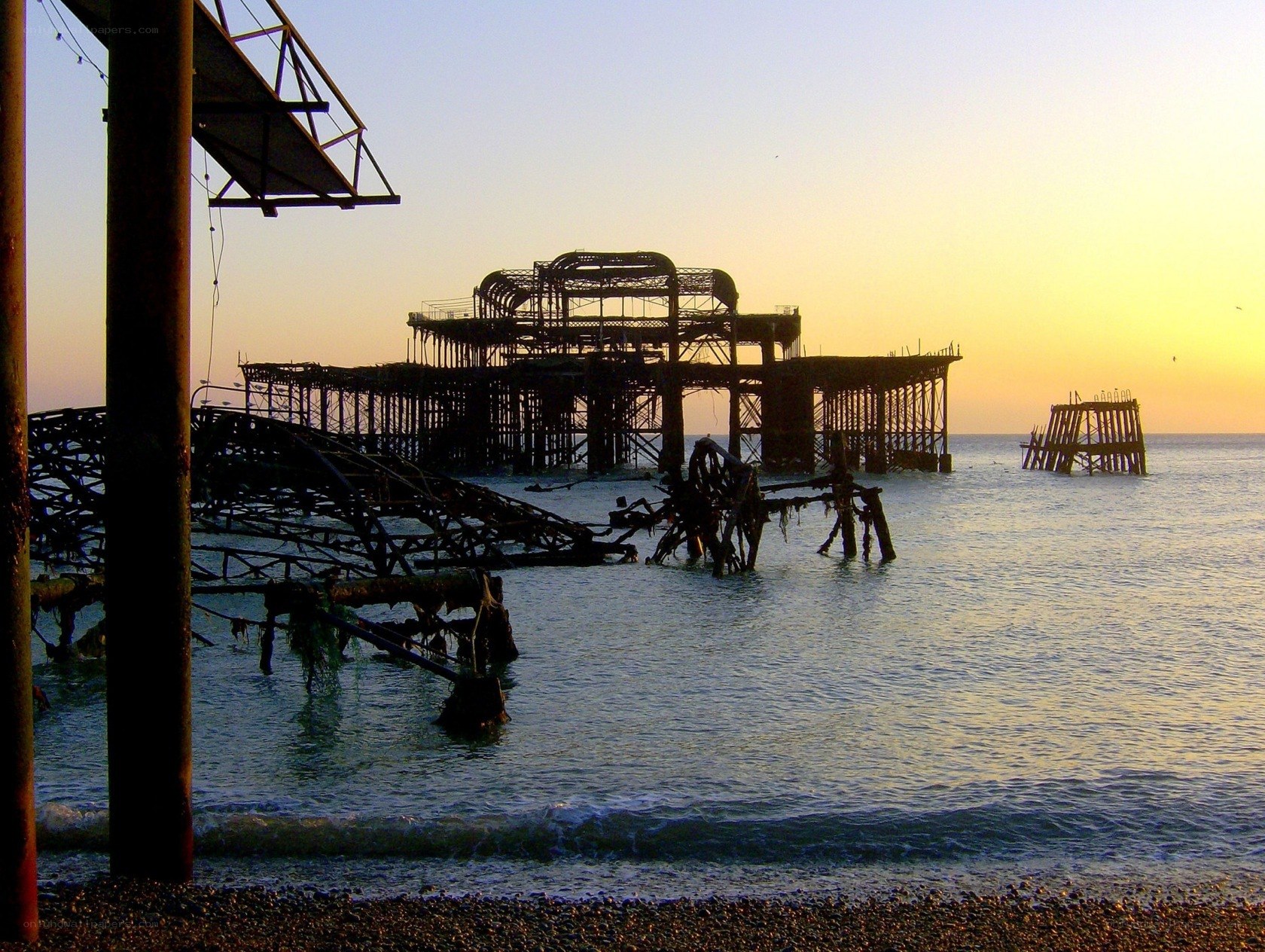 Sunset at the West Pier ruins
