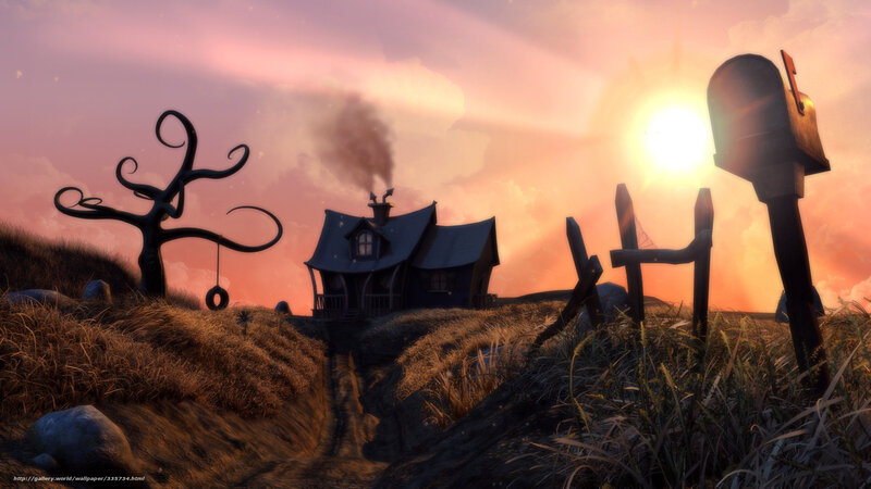Sunset at the whimsical cottage