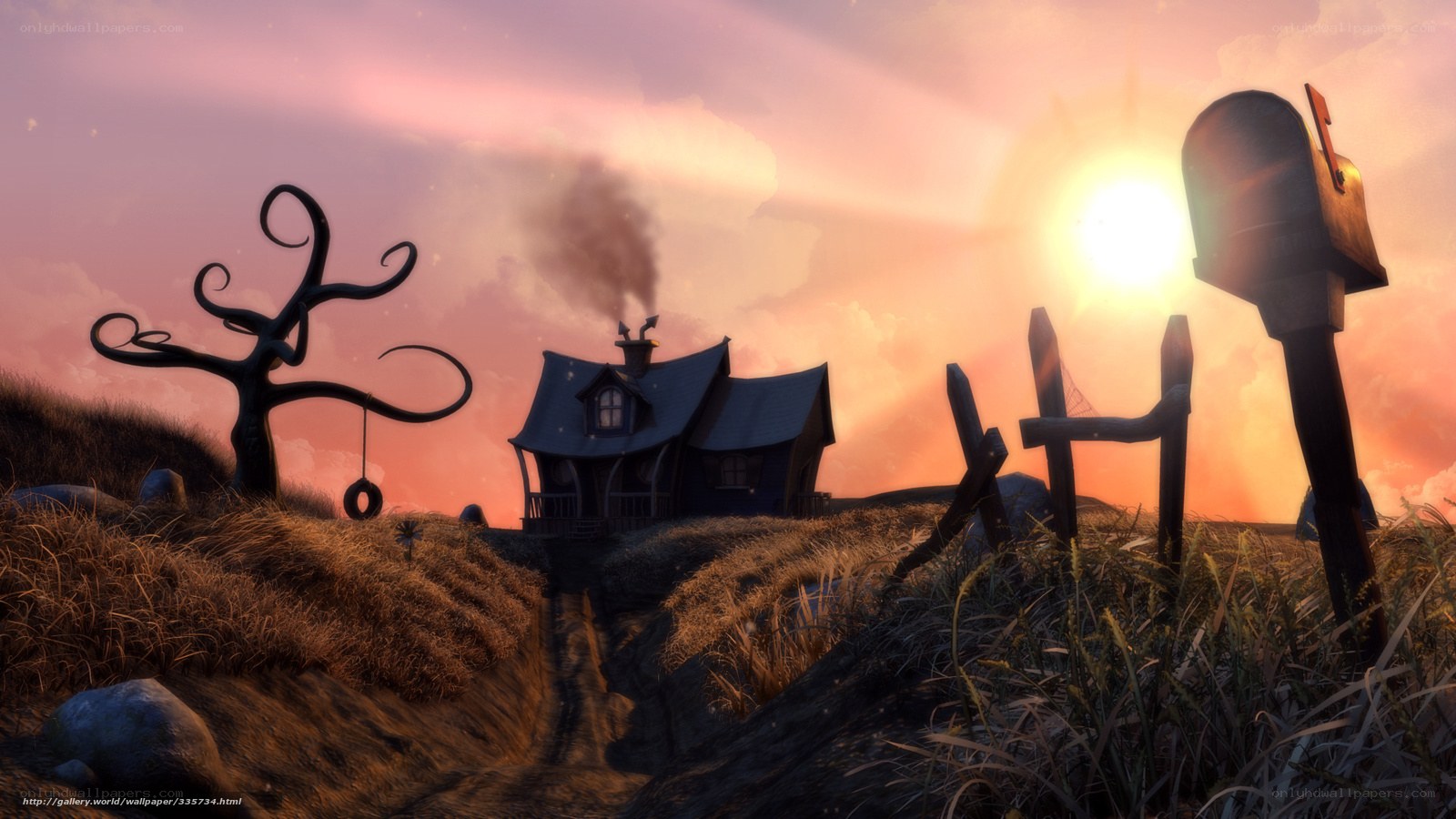Sunset at the whimsical cottage