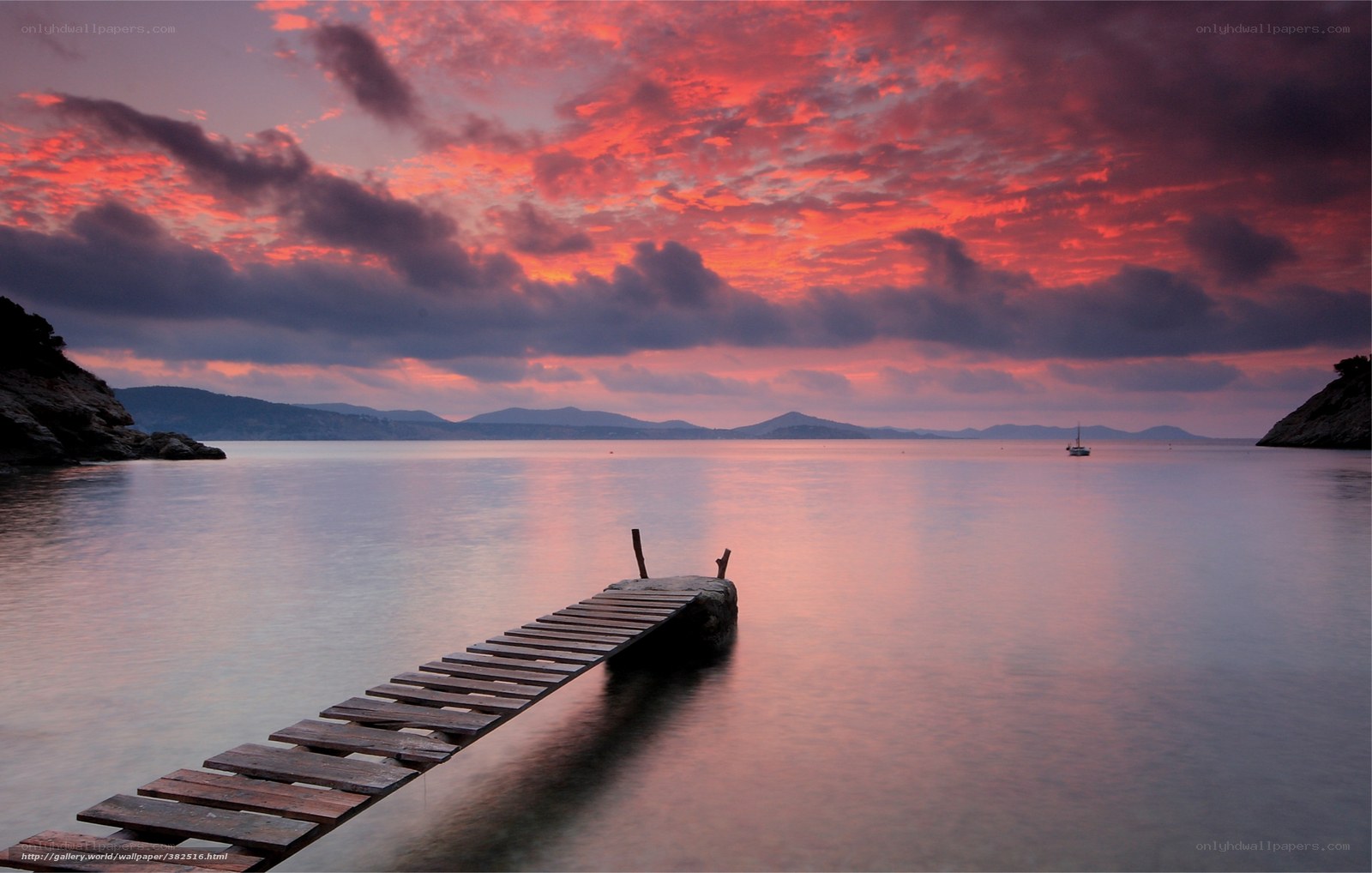 Sunset at the wooden pier