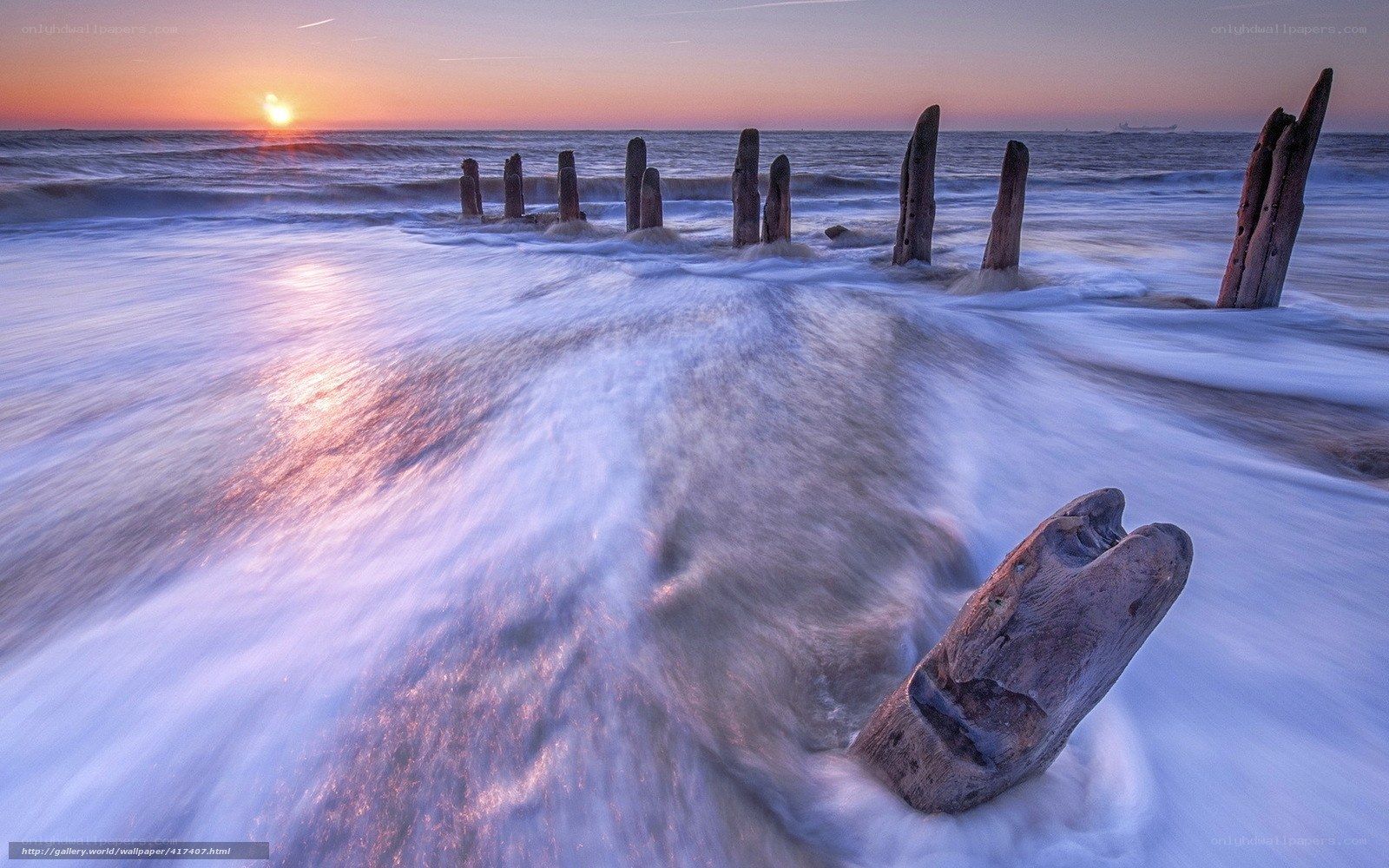 Sunset at the wooden pier