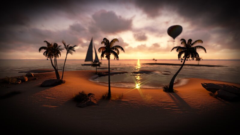 sunset at tropical beach