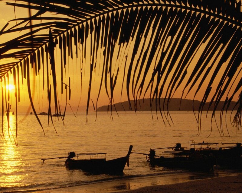 sunset at tropical beach