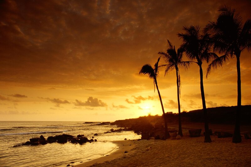 sunset at tropical beach