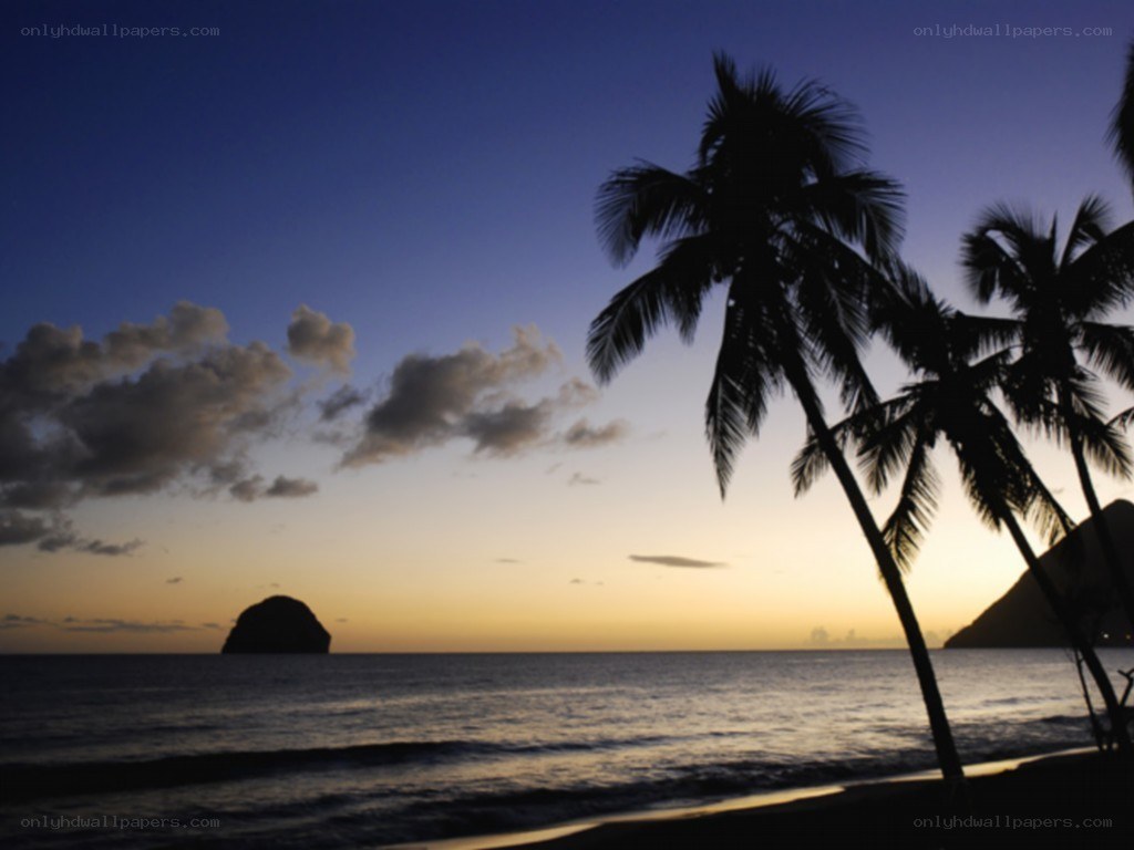 sunset at tropical beach