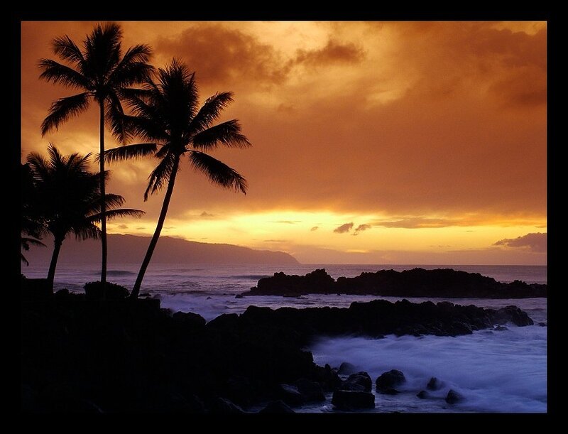sunset at tropical beach