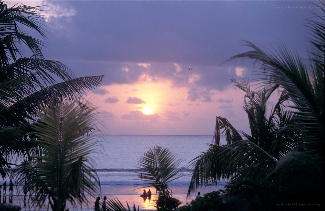 sunset at tropical beach