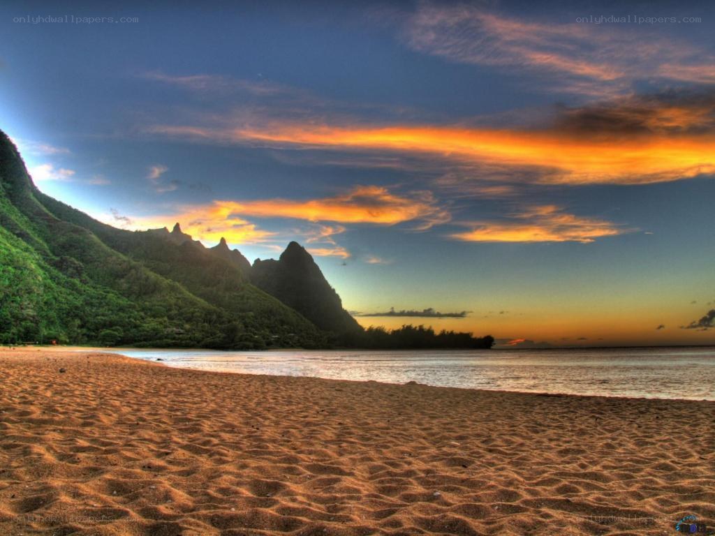 sunset at tropical beach