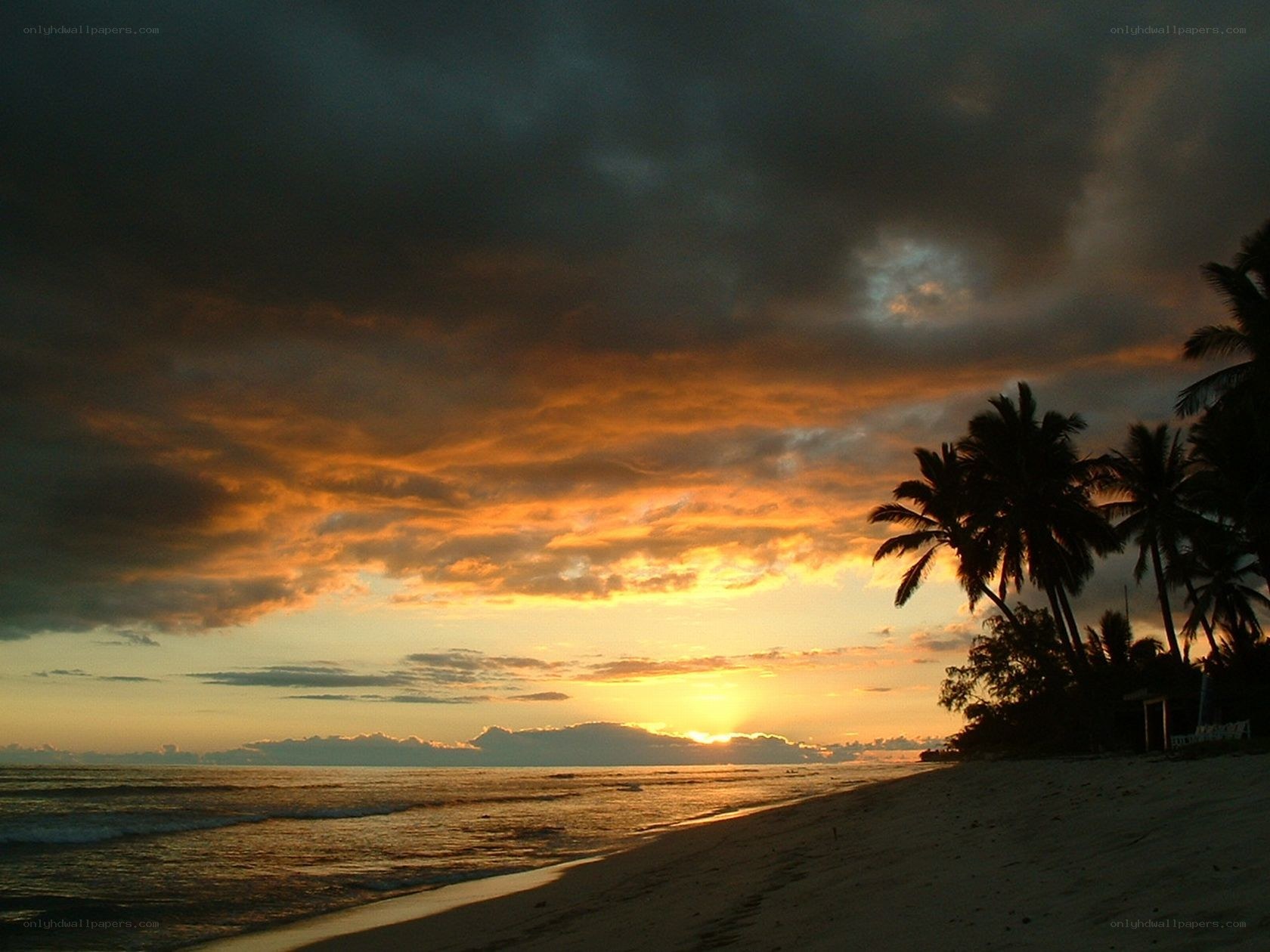 sunset at tropical beach
