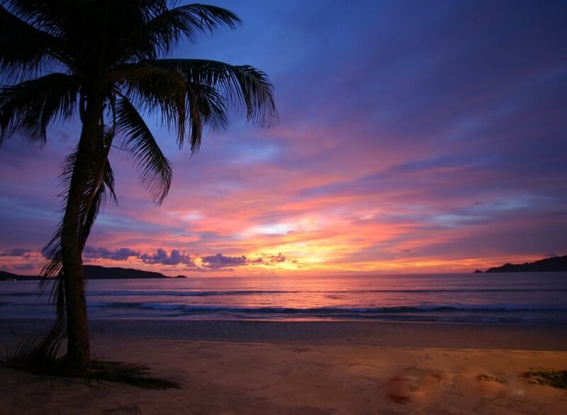 sunset at tropical beach