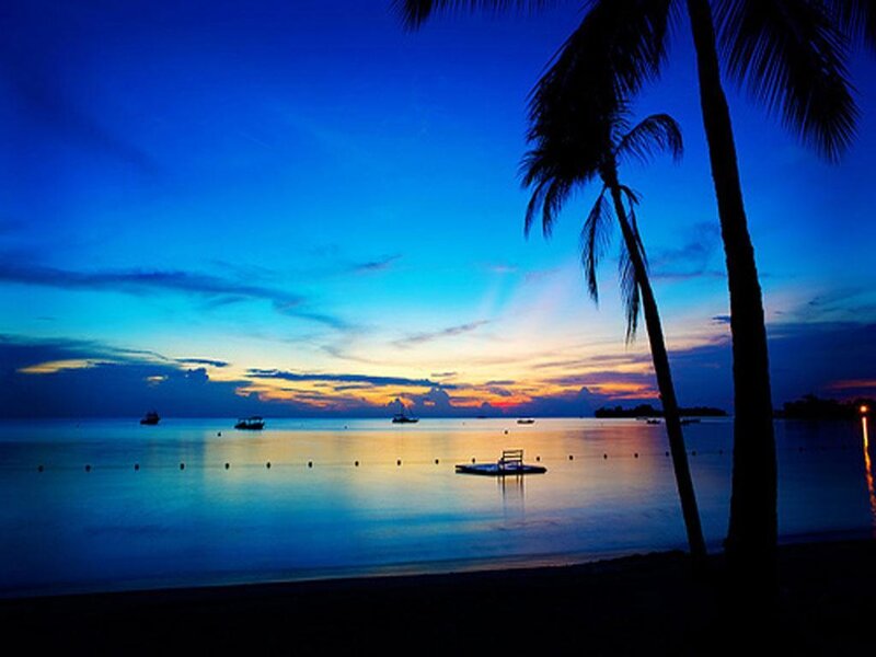 sunset at tropical beach
