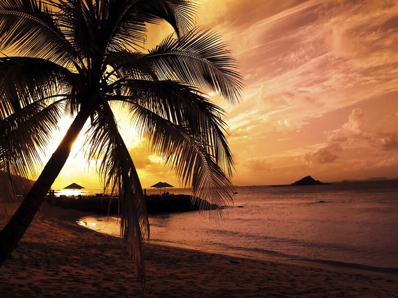 sunset at tropical beach