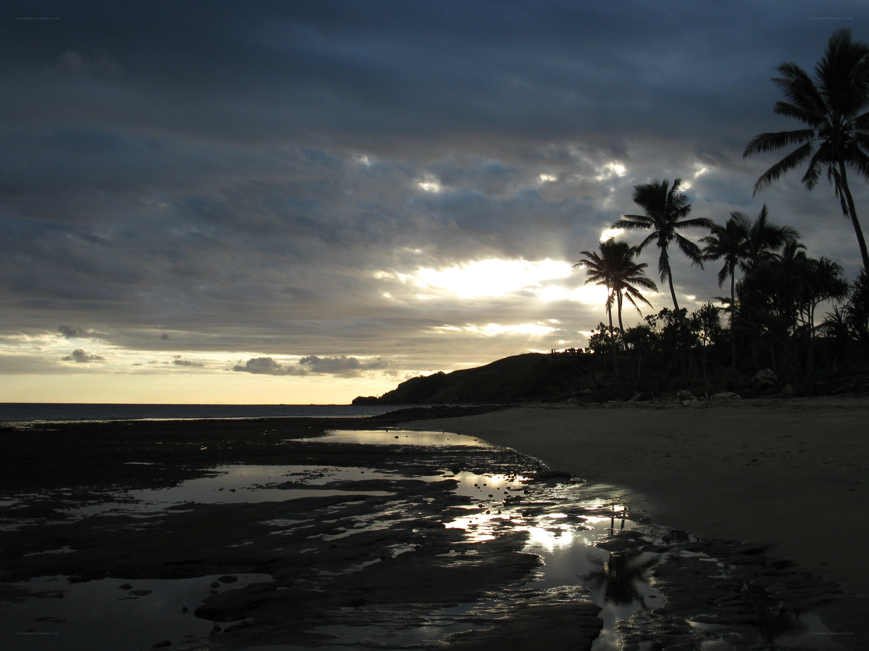 sunset at tropical beach