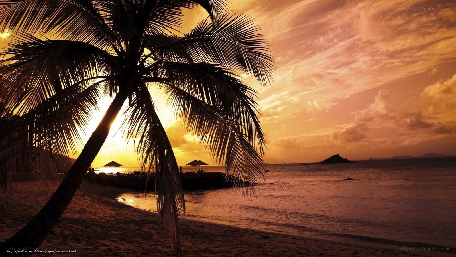 sunset at tropical beach