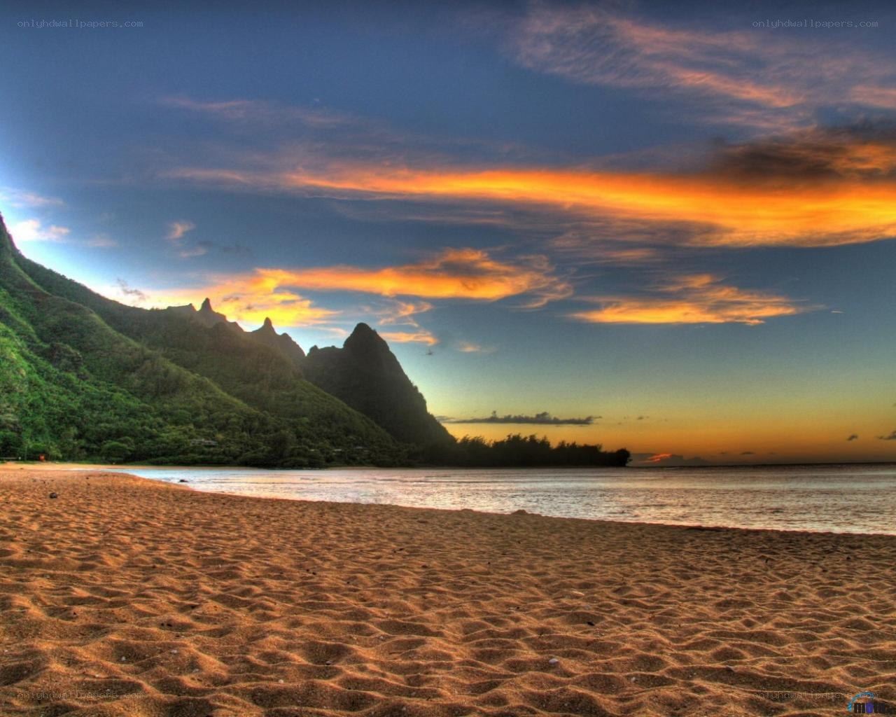 sunset at tropical beach