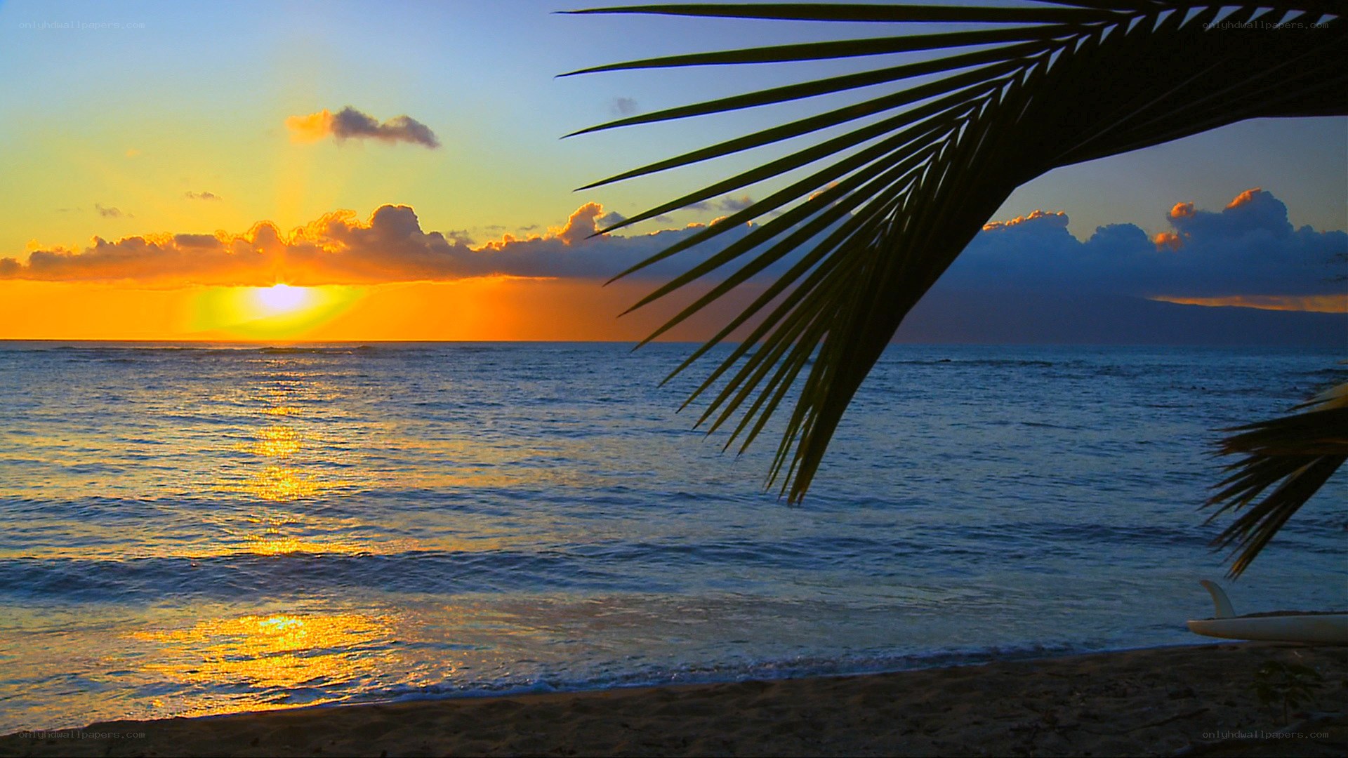Sunset at tropical beach