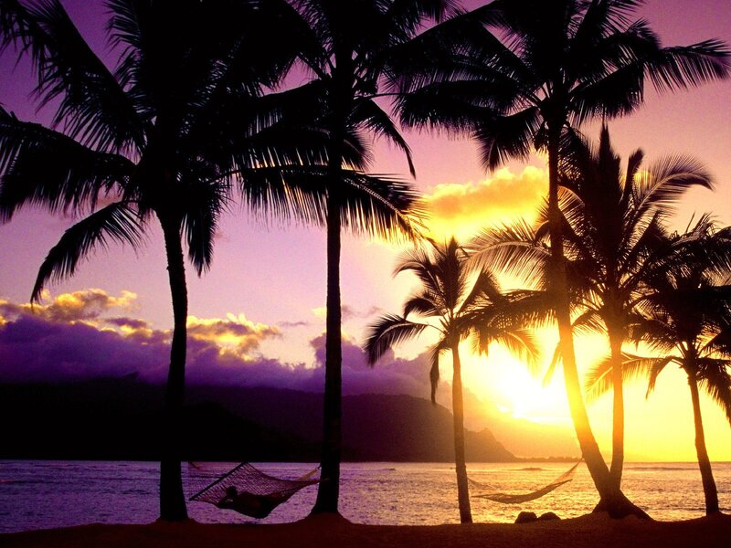 Sunset at tropical beach