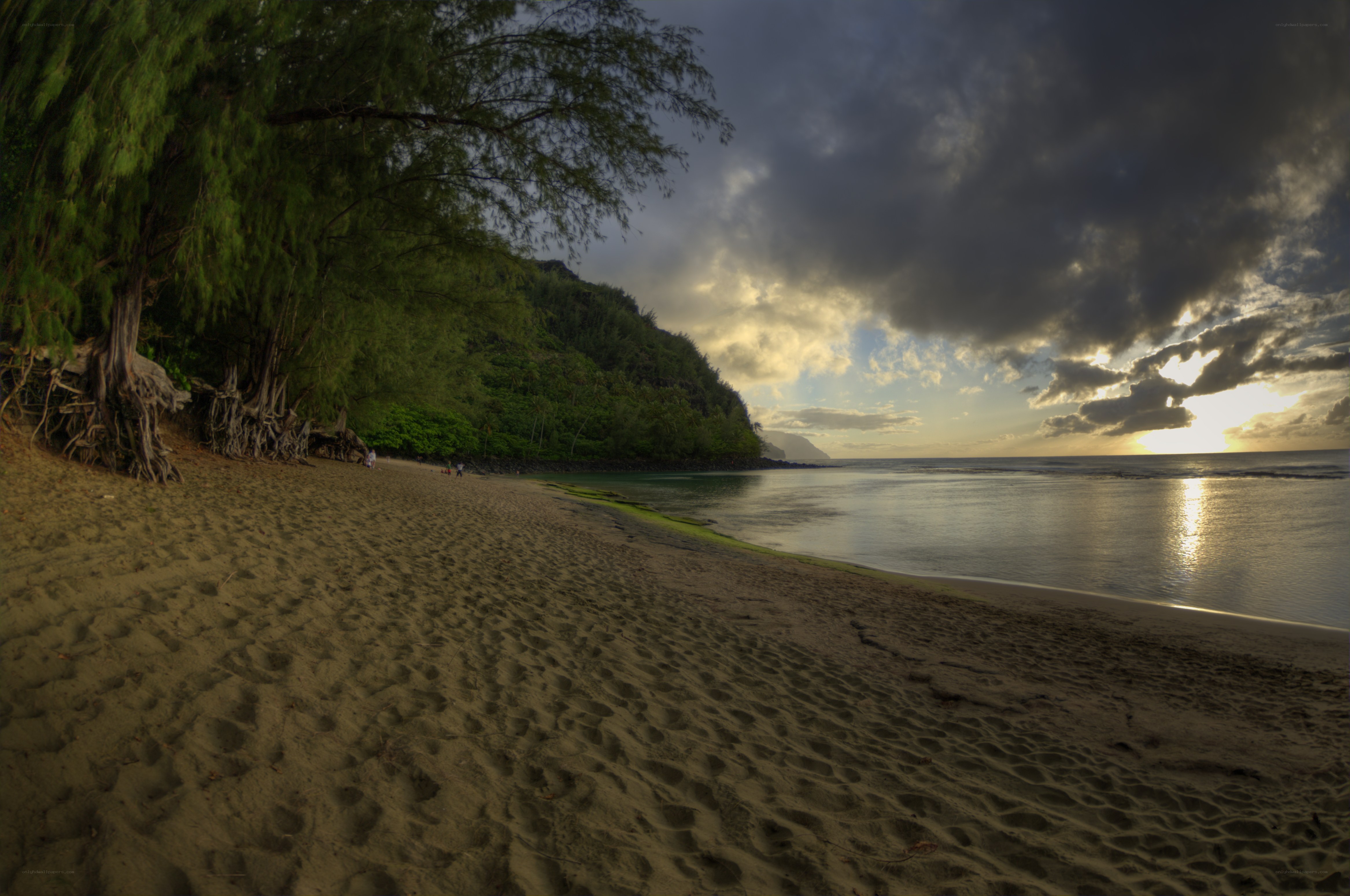 sunset at tropical beach