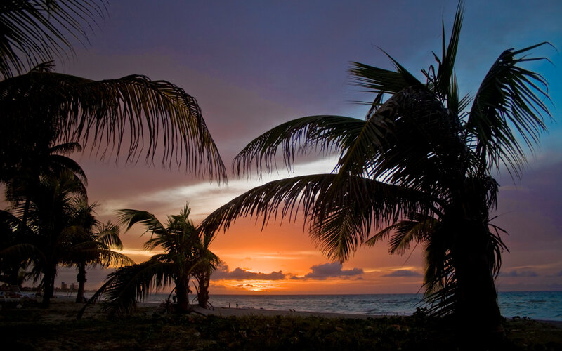 Sunset at tropical beach