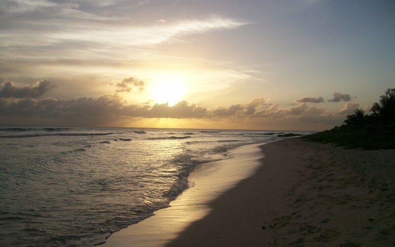 sunset at tropical beach