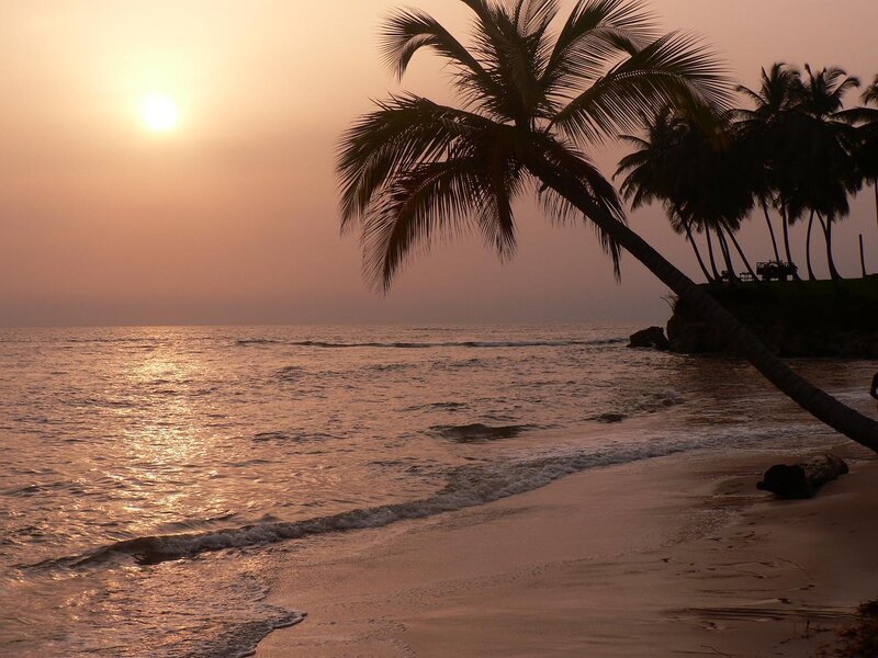sunset at tropical beach