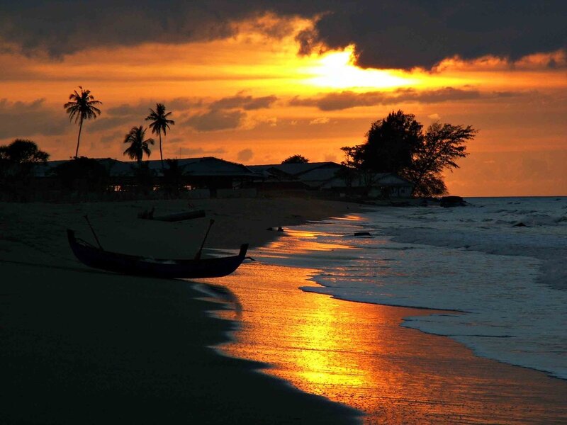 sunset at tropical beach