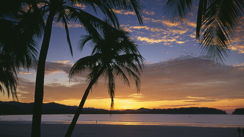 sunset at tropical beach