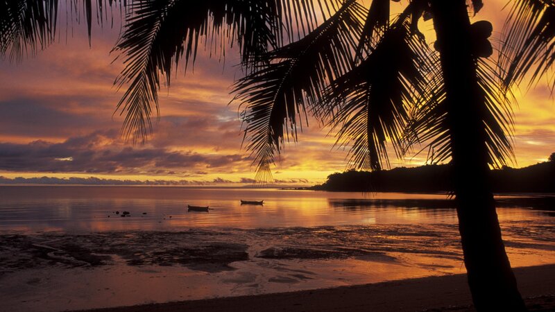sunset at tropical beach