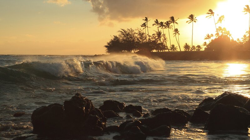 sunset at tropical beach