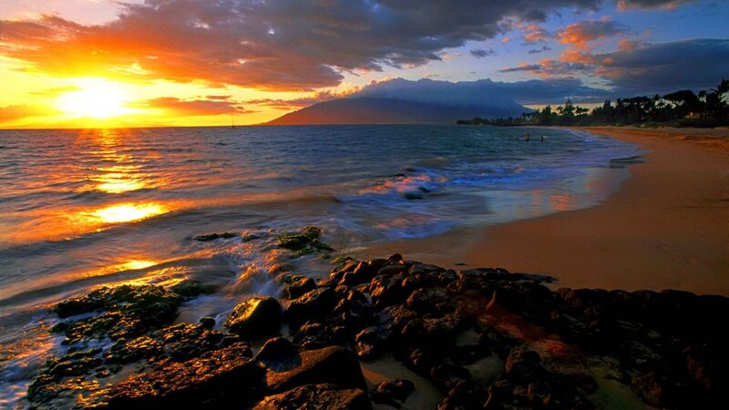 sunset at tropical beach
